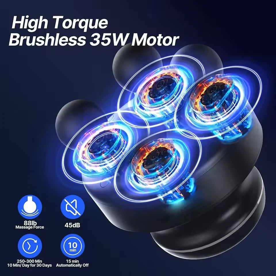 4-Head Electric Muscle Massager – High-Frequency Fascia Gun